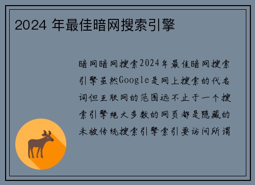2024 年最佳暗网搜索引擎